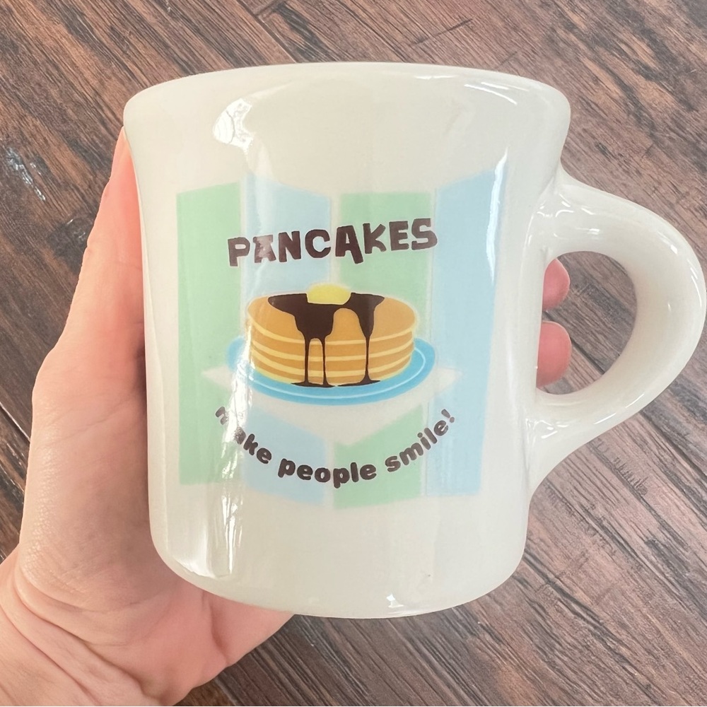 Homer Laughlin Restaurant Ware 7oz Coffee Mug "PANCAKES Make People Smile